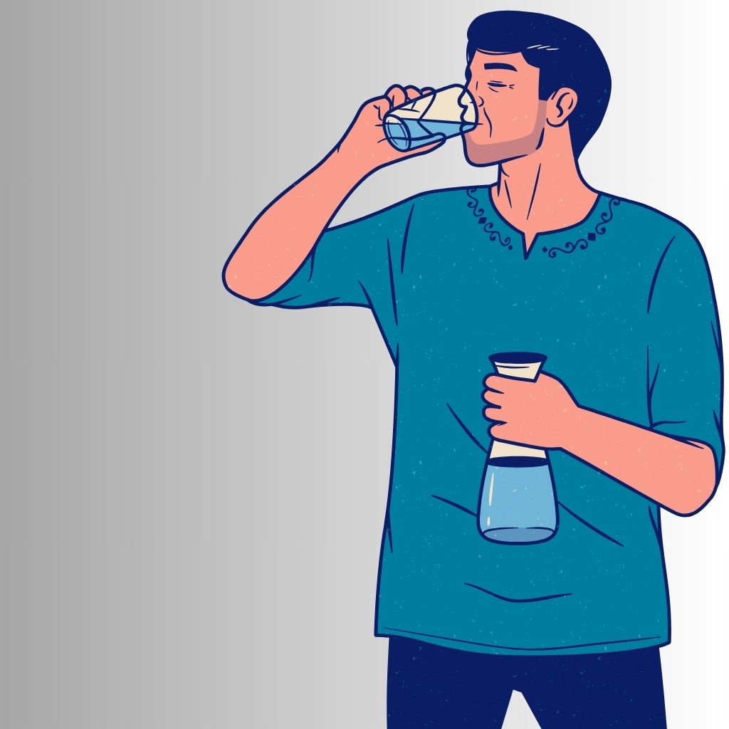 drinking from an open bottle